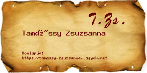Tamássy Zsuzsanna névjegykártya
