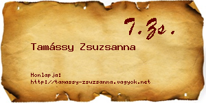 Tamássy Zsuzsanna névjegykártya